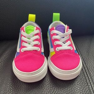 Vans old Skool neon shoes. Toddler size 4c